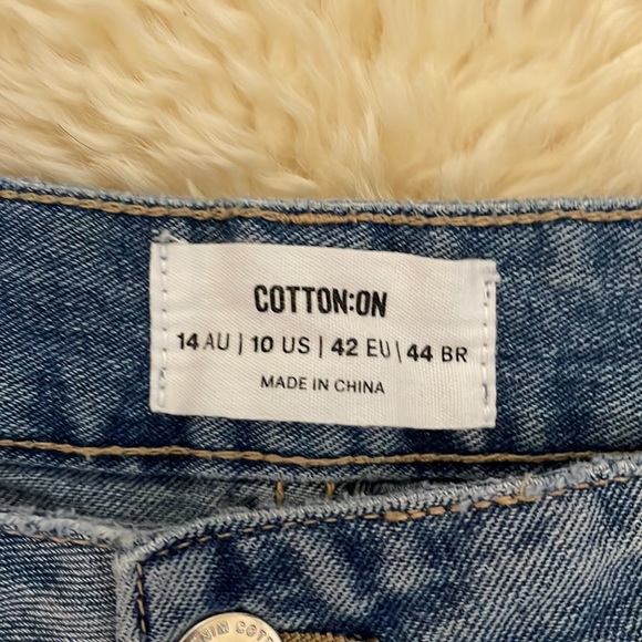 Cotton:On Wide Legged Cropped Jean/ Medium Wash Denim/ Size 10 - Picture 5 of 9
